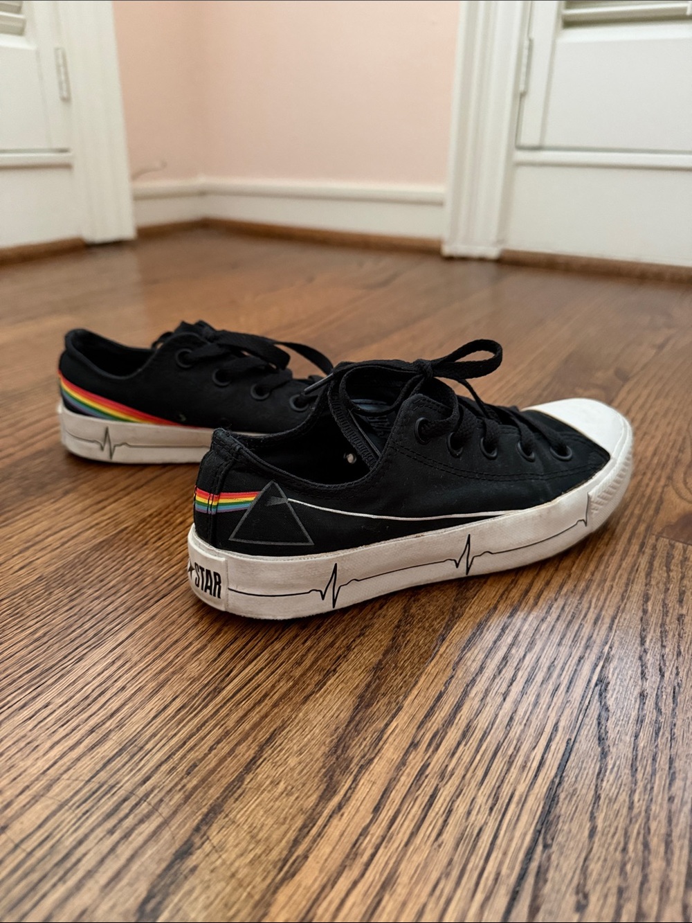 Pink Floyd Dark Side of the Moon Converse low tops